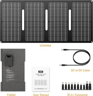 40W φορητό ηλιακό πάνελ 15V DC έξοδος για εξωτερική κατασκήνωση πεζοπορία