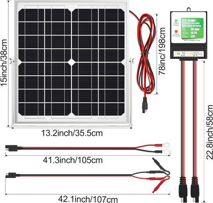20W 12V ηλιακό πάνελ φορτιστή μπαταρίας Trickle συντηρητή για μοτοσυκλέτα αυτοκινήτων