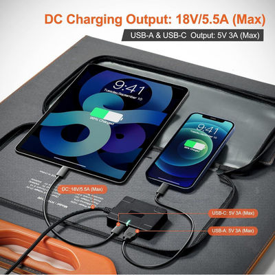 Τυλιζόμενο πακέτο Ηλιακού Συστήματος RV 100W Off Grid για κατασκηνώσεις πεζοπορίας