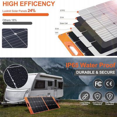 Τυλιζόμενο πακέτο Ηλιακού Συστήματος RV 100W Off Grid για κατασκηνώσεις πεζοπορίας