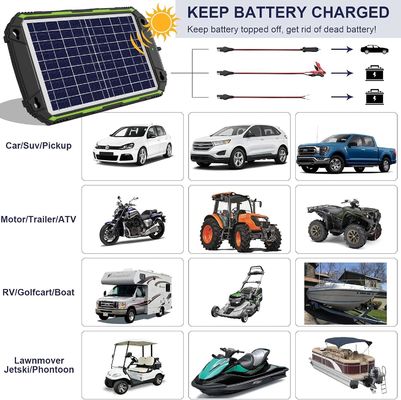 10W 12V Αδιάβροχο φορτιστή ηλιακής μπαταρίας για αυτοκίνητο πλοίο Marine RV