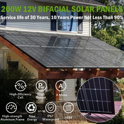 200W Ηλιακά Μονοκρυσταλλικά Pv Πίνακες 12V 10BB για RV Home