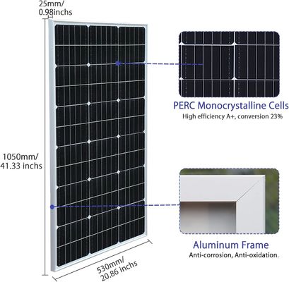 200 W 24V Ακατασταλτικό Ηλιακό Πίνακα Μονοκρυσταλλική Ενότητα Εκτός Δικτύου Σύστημα