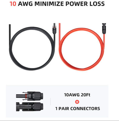 10AWG Ηλιακά καλώδια επέκτασης Ηλιακών συλλεκτικών για φορητό ηλιακό πάνελ