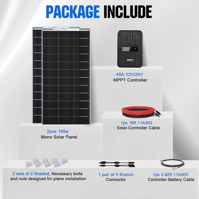 Μονοκρυσταλλικό ηλιακό πάνελ Kit MPPT Off Grid 400 Watt 12V