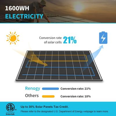 24V 320W Ηλιακό Πίνακα Μονοκρυσταλλικό On Off Grid Για RV Trailers
