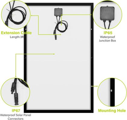 250W 15V Μονοκρυσταλλικό Πίνακα Sloar PV Μοντέλο εκτός δικτύου Ελαφρύ