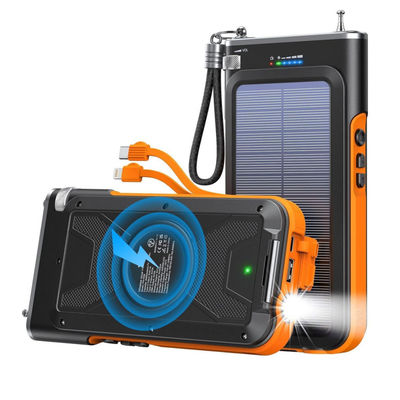 Ασύρματος φορητός ηλιακός φορτιστής Power Bank με FM Radio 20000mAh