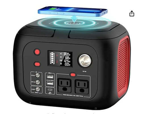228Wh Ηλιακή μπαταρία λιθίου 300W φορητό σταθμό ηλεκτρικής ενέργειας με φως LED