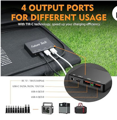 FTB70000 Power Bank με ηλιακή γεννήτρια 350W, ηλιακό πάνελ 60W και USB LED Light Kit 10W