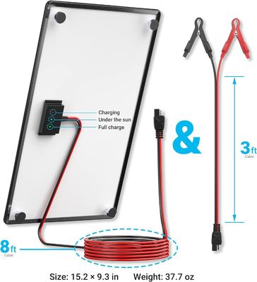 10W 12V μαγνητικός ηλιακός φορτιστής μπαταρίας τροχιά συντηρητής Αδιάβροχος για σκάφος