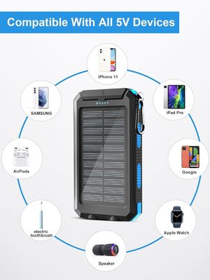38800mAh Ηλιακή Ενέργεια USB Power Bank Αδιάβροχη για υπαίθρια κατασκήνωση