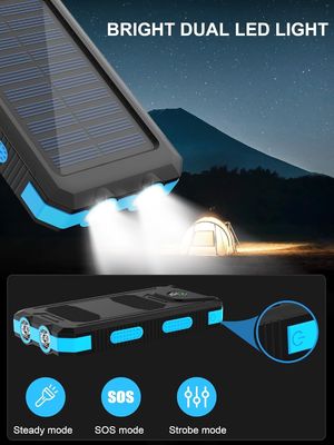 38800mAh Ηλιακή Ενέργεια USB Power Bank Αδιάβροχη για υπαίθρια κατασκήνωση