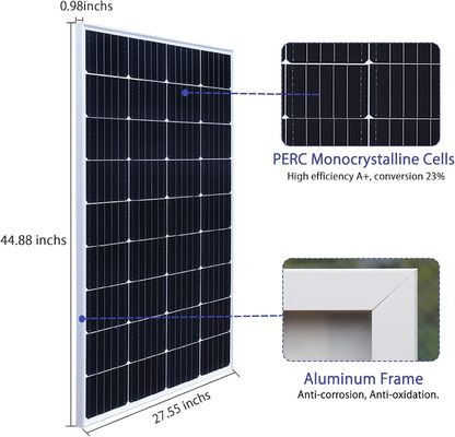 12V 24V μονό φωτοβολταϊκό άκαμπτο ηλιακό πάνελ 300W 150W ισχύς