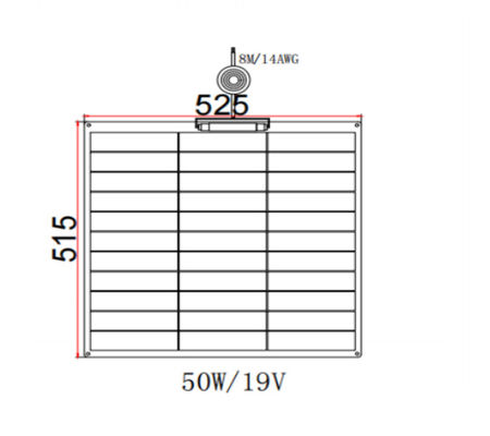 FT50W Ευέλικτο ηλιακό πάνελ 50W 12V Μονοκρυσταλλικό με επιφάνεια ETFE για εξωτερικούς χώρους